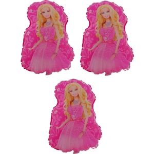Hit Dükkan Barbie Pembe 3 Adet Büyük Boy 40 x 53 cm Folyo Balon (Helyum) No:8