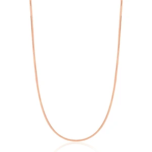 Encili Silver 925 Ayar Gümüş Italyan Yassı Yılan Rose Renk Zincir Kolye