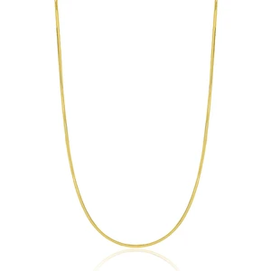 Encili Silver 925 Ayar Gümüş Italyan Yassı Yılan Gold Renk Zincir Kolye