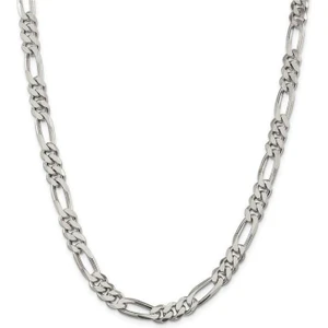 Encili Silver 925 Ayar Gümüş Erkek Figaro Zincir Kolye 65 cm