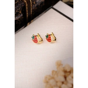 Encili Silver 925 Ayar Gümüş Çilek Model Çocuk J Küpe