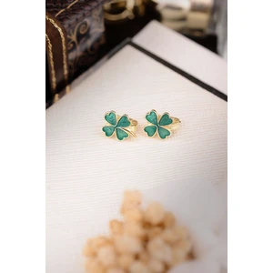 Encili Silver 925 Ayar Gümüş Yeşil Yonca Model Çocuk J Küpe