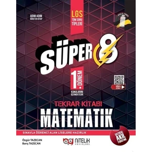 Nitelik Yayınları Süper 8. Sınıf LGS 1. Dönem Matematik Tekrar Kitabı