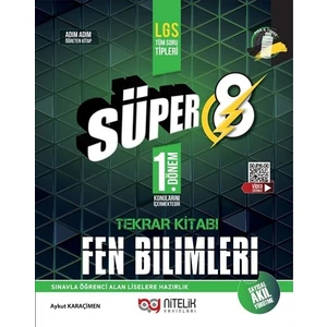 Nitelik Yayınları Süper 8. Sınıf LGS 1. Dönem Fen Bilimleri Tekrar Kitabı