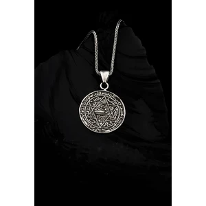 Encili Silver 925 Ayar Gümüş Hz. Süleyman Mührü Model Erkek Kolye
