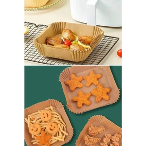 Anadolu Saray Hava Fritözü Airfryer Yağsız Fritöz Pişirme Kağıdı Kare Tabak Model 50 Adet