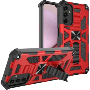 Samsung Galaxy A14 Için 5g Şok Geçirmez Telefon Kapağı Kickstand Yumuşak Tpu+Sert Pc Askeri Çift Katman Koruma Geri Kılıf Dahili Manyetik Metal Sayfası (Yurt Dışından)