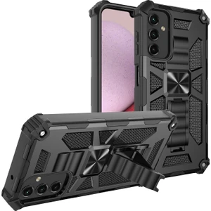 Samsung Galaxy A14 Için 5g Şok Geçirmez Telefon Kapağı Kickstand Yumuşak Tpu+Sert Pc Askeri Çift Katman Koruma Geri Kılıf Dahili Manyetik Metal Sayfası (Yurt Dışından)