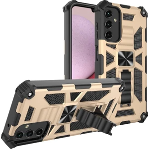 Samsung Galaxy A14 Için 5g Şok Geçirmez Telefon Kapağı Kickstand Yumuşak Tpu+Sert Pc Askeri Çift Katman Koruma Geri Kılıf Dahili Manyetik Metal Sayfası (Yurt Dışından)