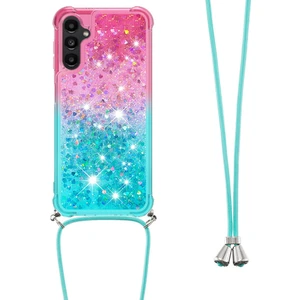 Samsung Galaxy A14 Için Yb Quicksand Serisi-6 5g Gradyan Renk Esnek Tpu Geri Kılıf Sıvı Quicksand ve Telefon Damla Koruma Kapağı Kiracı ile (Yurt Dışından)