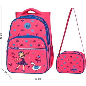Pembe Balerin İlkokul Çantası Beslenme Çantalı 6003