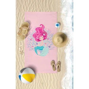 Vevien Home Sevimli Deniz Kızı Dijital Baskılı 60X130 cm Çocuk Plaj Havlusu