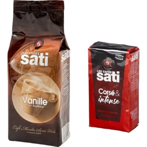Les Cafes Sati Öğütülmüş Vanilya Aromalı Filtre Kahve+Les Cafes Sati Corsé & Intense Filitre Kahve 250GR
