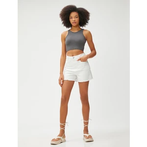 Crop Atlet Fitilli Halter Yaka Kolsuz