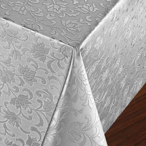 Fantastik Home Elyaf Astarlı Pvc Masa Örtüsü 140x200cm Silinebilir Sıvı Geçirmez Leke Tutmaz Çiçek Desenli Gümüş