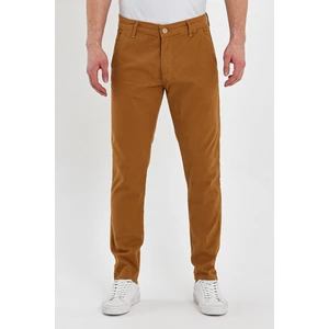 Erkek Slim Fit Chino Pantolon  Taba