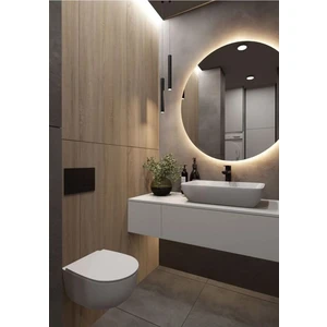 Yb Dekorasyon 60 Cm Beyaz Sarı Ledli Banyo Aynası / Dekoratif Ayna
