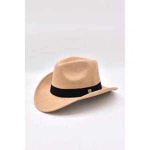 Kadın Süet Western Kovboy Şapkası - Bej