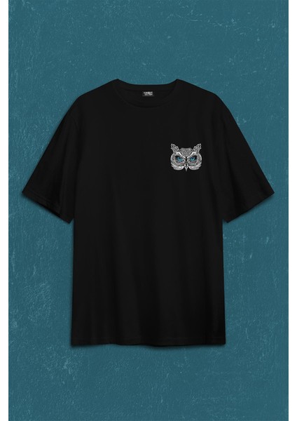 Owl Baykuş Design Desen Tasarım Yavru Minik Kuş Sırt Ön Baskılı Oversize Tişört Unisex T-Shirt10
