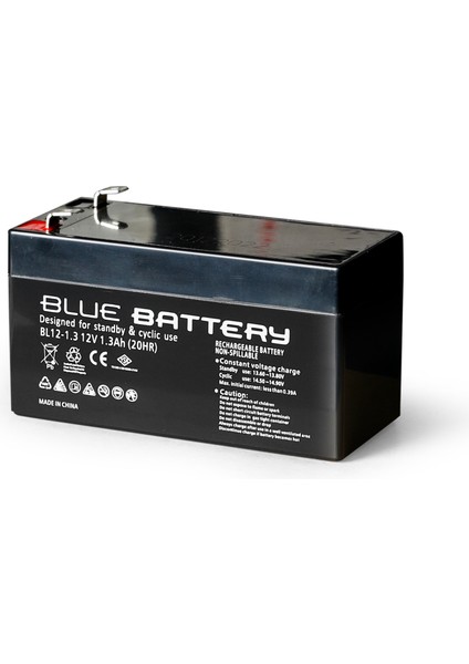 Blue Battery 12 Volt 1.3 Amper Bakımsız Kuru Akü Ups Aküsü