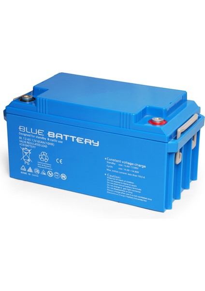 Blue Battery 12 Volt 65 Ah Bakımsız Kuru Akü , Ups Aküsü