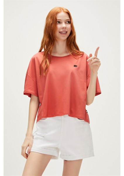 Lara Oversize T-Shirt Ginger Tarçın Basic Kadın Tişört10 fiyatları