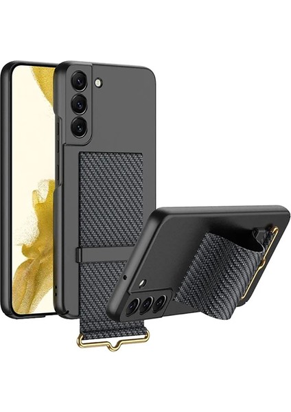 Samsung Galaxy S22 Parmak Tutuculu Kayış Askılı Plastik Kılıf - AL3565