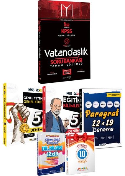 KPSS Vatandaşlık Sb+Panem Genel Yetenek Genel Kültür 5 Deneme+Eğitim5D +Paragraf Deneme+Bil Bil Deneme+Türkçe
