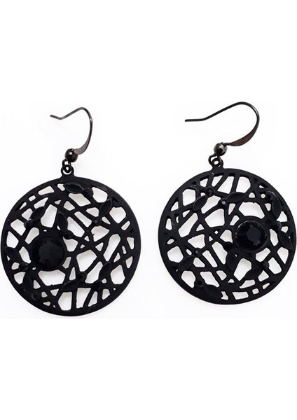 Siyah Zirkon Taş Kadın Küpe