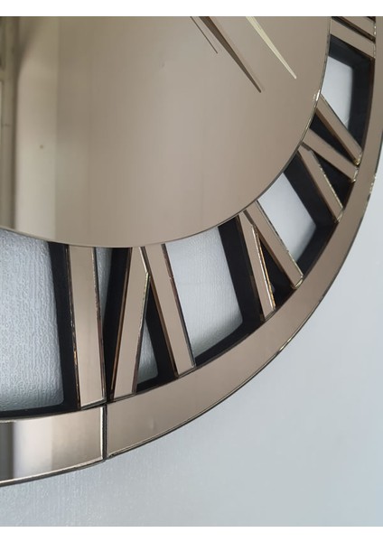 When Roma Bronze Model Bronz Renk 60 Cm Dekoratif Aynalı Duvar Saati