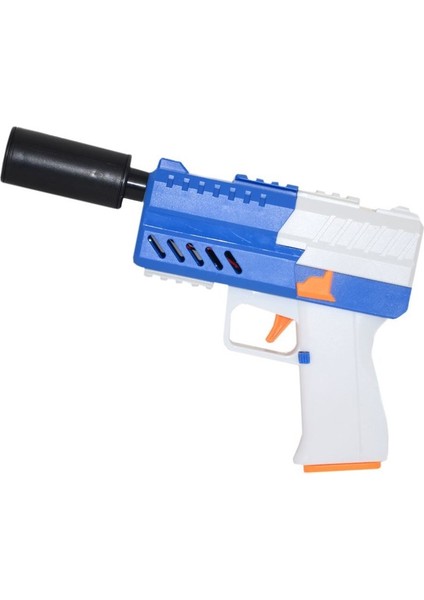 D2 Tiim Şarjlı Tam Otomatik Susturuculu Mavi Glock Tabanca