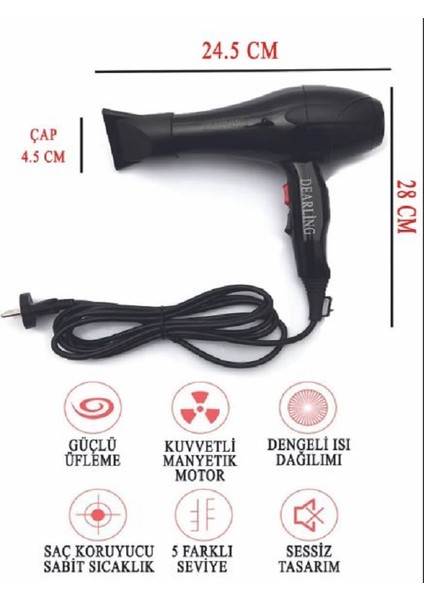 ŞAFAK25 Dearling 4200 Saç Kurutma Fön Makinesi fırsatları