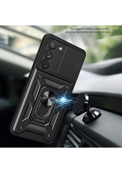 For Samsung Galaxy S23 Plus Için Çizgiye Döküm Anti Telefon Kılıfı, Slayt Kamera Koruyucu ile Ring Kickstand Pc + Tpu Arka Kapak (Yurt Dışından) fırsatları