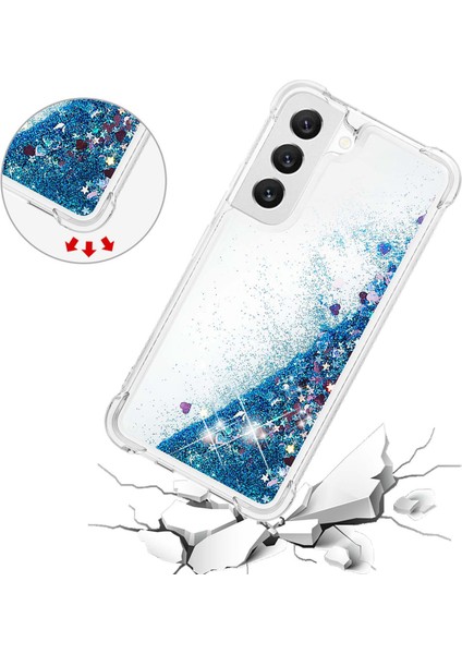 For Samsung Galaxy S23 Yb Quicksand Serisi-1 Anti-Drop Telefon Kapağı Sıvı Yüzen Pırıltılı Pullar Koruyucu Tpu Telefon Kılıfı (Yurt Dışından)