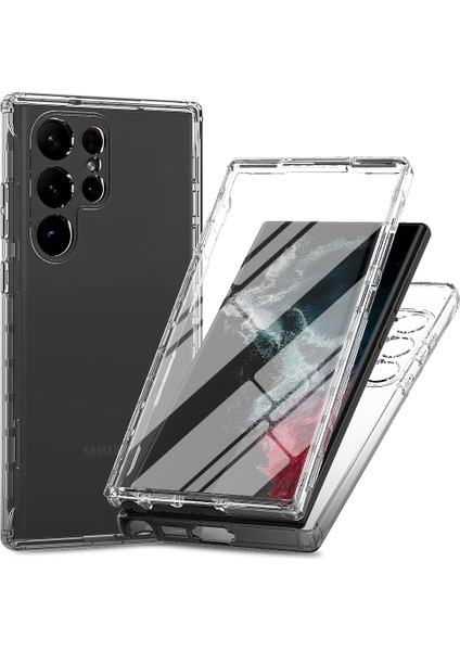 For Samsung Galaxy S23 Için Ultra 3'ü Gradyan Pc + Tpu Telefon Koruyucu Kapak Pet Ekran Koruyucusu ile Anti-Çizgi Anti-Çizelge Kılıfı (Yurt Dışından)