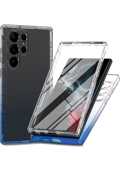 For Samsung Galaxy S23 Için Ultra 3'ü Gradyan Pc + Tpu Telefon Koruyucu Kapak Pet Ekran Koruyucusu ile Anti-Çizgi Anti-Çizelge Kılıfı (Yurt Dışından)