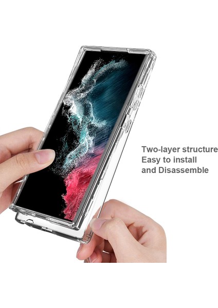 For Samsung Galaxy S23 Için Ultra 3'ü Gradyan Pc + Tpu Telefon Koruyucu Kapak Pet Ekran Koruyucusu ile Anti-Çizgi Anti-Çizelge Kılıfı (Yurt Dışından)