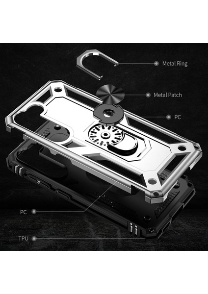 For Samsung Galaxy S23 Için Artı Sonbahar Geçirmez Askeri Sınıf Kasa Ring Kickstand Tasarımı Pc + Tpu Arka Kapak (Yurt Dışından) fırsatları