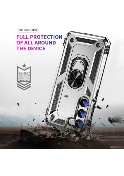 For Samsung Galaxy S23 Için Artı Sonbahar Geçirmez Askeri Sınıf Kasa Ring Kickstand Tasarımı Pc + Tpu Arka Kapak (Yurt Dışından) indirimleri
