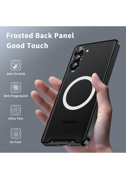 For Samsung Galaxy S23 Telefon Kapağı Tpu Geri + Elektrokaplama Metal Kenar Entegre Lens Koruma Anti-Drop Mat Telefon Kılıfı Desteği Kablosuz Şarj (Yurt Dışından) fırsatları