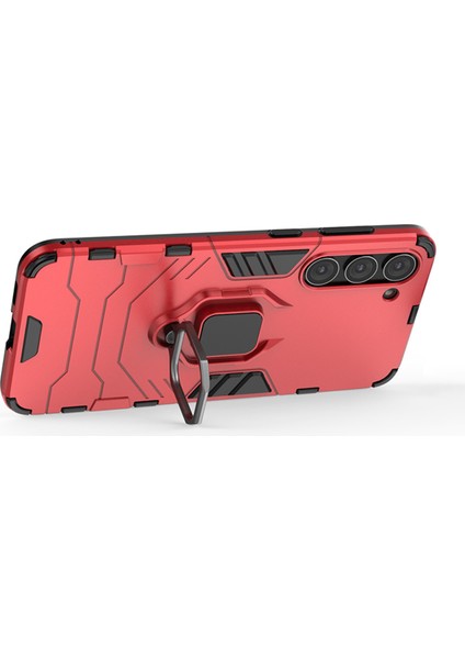 For Samsung Galaxy S23 Yüzük Tutucu Kickstand Hard Pc Yumuşak Tpu Hibrit Kılıf Anti-Drop Koruma Telefon Kapağı (Yurt Dışından) modelleri