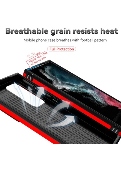For Samsung Galaxy S23 Ultra Için Geri Kılıf, Slayt Kamera Koruyucu Tasarım Anti-Drop Pc + Tpu Koruyucu Telefon Kapağı Metal Ring Kickstand (Yurt Dışından) modelleri