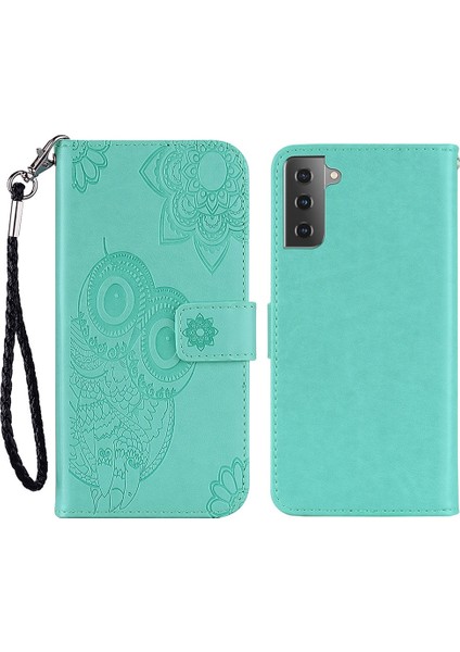 For Samsung Galaxy S23 Plus Için Cep Telefonu Kapağı, Çizgiye Karşı Çizelge Basılı Baykuş Çiçek Desen Standı Cüzdan Deri Telefon Kılıfı (Yurt Dışından)