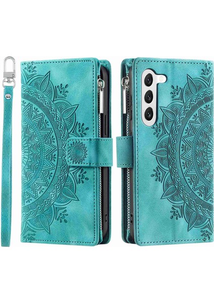 For Samsung Galaxy S23 Plus Için Fermuar Cep Telefonu Kılıfı, Mandala Çiçek Basılı Pu Deri Stand Kapağı Birden Fazla Kart Yuvası Cüzdan (Yurt Dışından) fiyatları