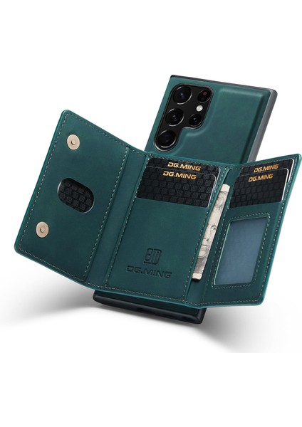 For Dg.ming M2 Serisi Samsung Galaxy S23 Ultra 5g Söndürülebilir Cüzdan Çıkarılabilir Cüzdan Kılıfı Kickstand ile Anti-Drop Şok Geçirmez Kapak (Yurt Dışından) modelleri