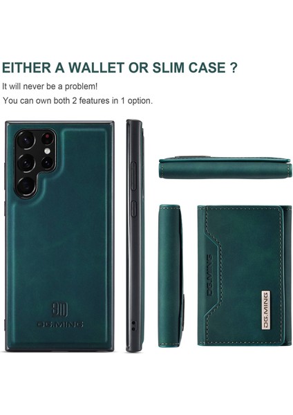 For Dg.ming M2 Serisi Samsung Galaxy S23 Ultra 5g Söndürülebilir Cüzdan Çıkarılabilir Cüzdan Kılıfı Kickstand ile Anti-Drop Şok Geçirmez Kapak (Yurt Dışından) indirimleri