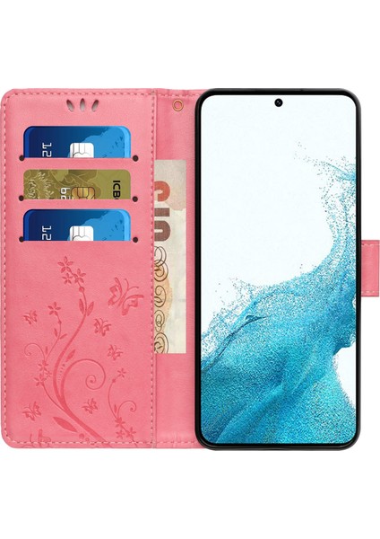 For Samsung Galaxy S23 Için Pu Pu Deri Stand Cüzdan Kılıfı Çiçek Kelebekleri Manyetik Toka Telefon Kapağı (Yurt Dışından) fiyatları