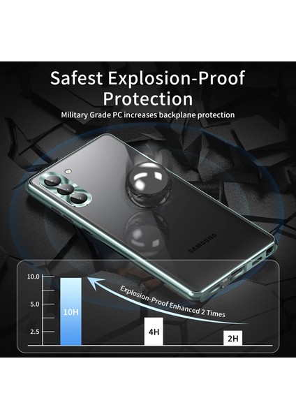 For Samsung Galaxy S23 Için+ Anti-Peep Telefon Geri Kapak Tek Taraflı Temperli Cam+ Pc Paneli Şok Geçirmez Telefon Kasası ve Manyetik Adsorpsiyon Metal Çerçevesi (Yurt Dışından) fiyatları