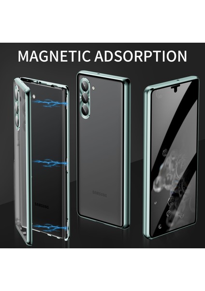 For Samsung Galaxy S23 Için+ Anti-Peep Telefon Geri Kapak Tek Taraflı Temperli Cam+ Pc Paneli Şok Geçirmez Telefon Kasası ve Manyetik Adsorpsiyon Metal Çerçevesi (Yurt Dışından) fırsatları