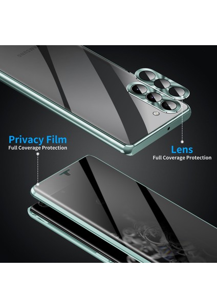 For Samsung Galaxy S23 Için+ Anti-Peep Telefon Geri Kapak Tek Taraflı Temperli Cam+ Pc Paneli Şok Geçirmez Telefon Kasası ve Manyetik Adsorpsiyon Metal Çerçevesi (Yurt Dışından) indirimleri
